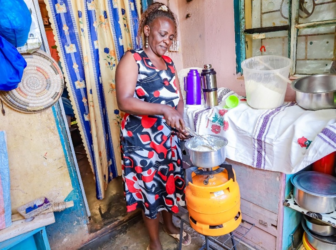 A beneficiary of the LPG programme for vulnerable households