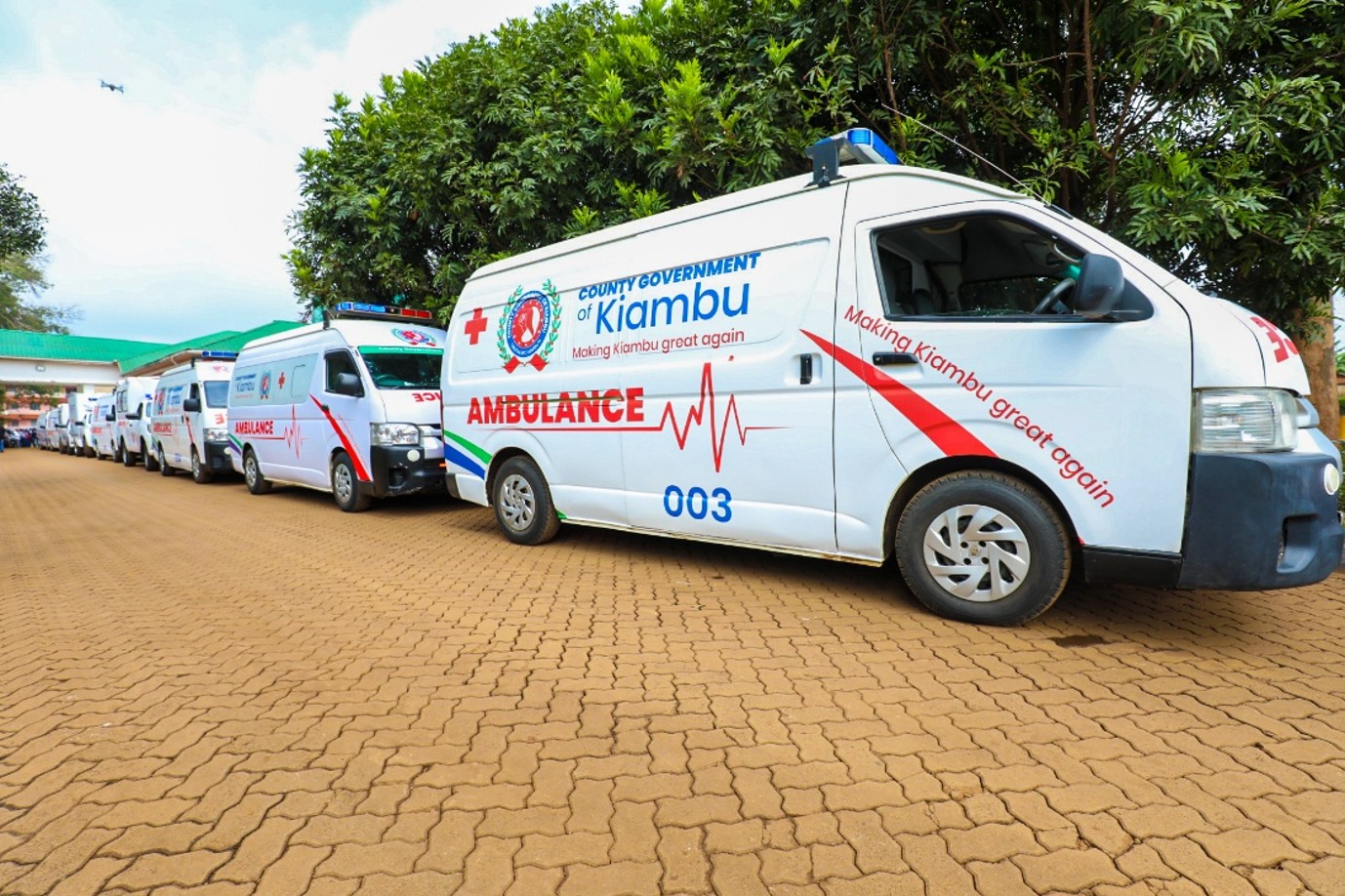 Kiambu ambulances that were rehabilitated and fully equipped by the Kiambu County Government