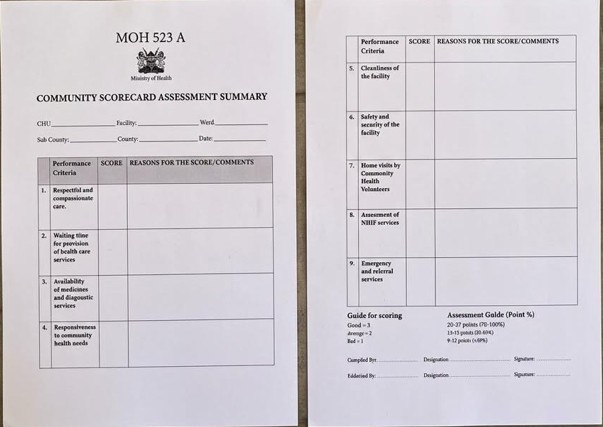 Community Score Card Template- Mombasa County