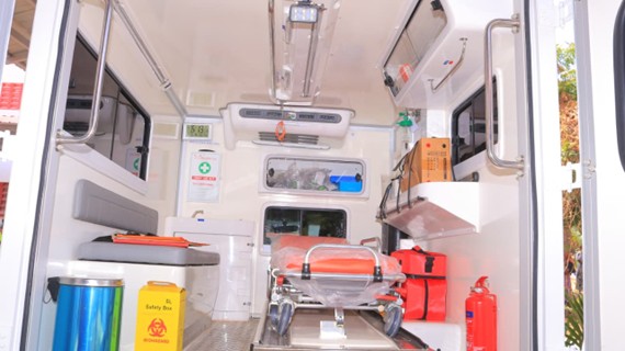 Figure 3Inside the dedicated maternity ambulance at Malindi Sub-County Hospital, equipped for emergency maternal and newborn transport